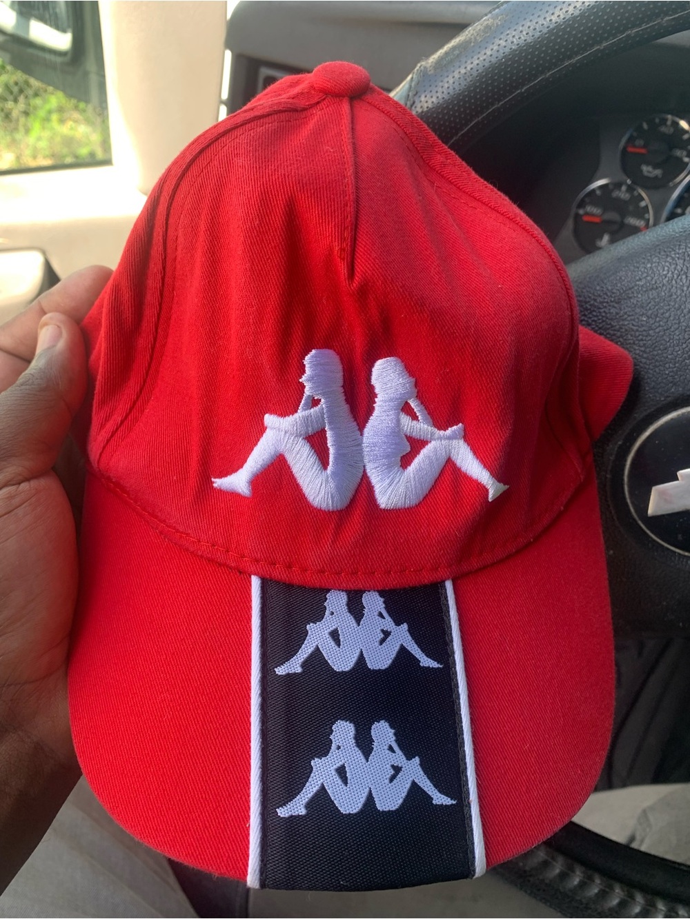 Kappa Black and Red Logo Cap